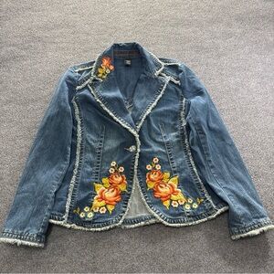 Embroidered Floral Denim Jacket